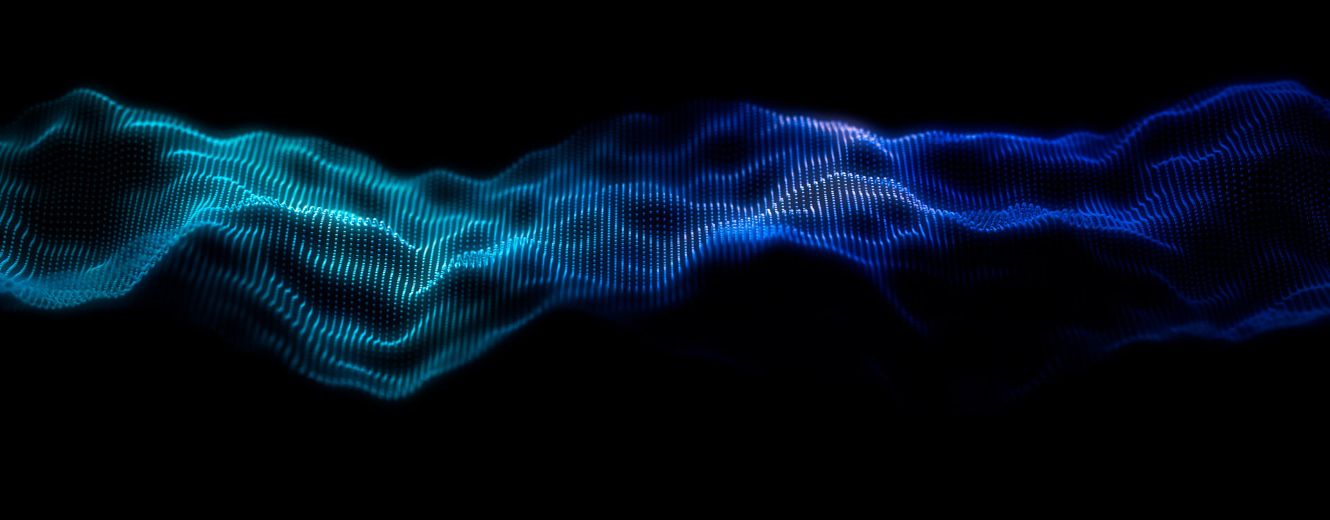 An abstract blue wave of connected digital points